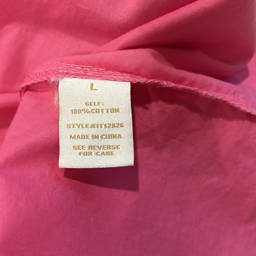 Flying Tomato Button Down Pink Red Blouse Top Size Large - Picture 5 of 6